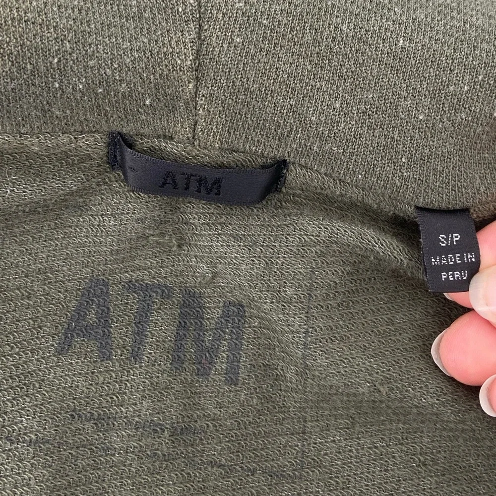 ATM Anthony Thomas Melillo French Terry Zip Hoodie Olive‎ Green Small